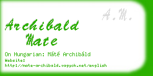 archibald mate business card